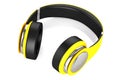 Headphones yellow Royalty Free Stock Photo