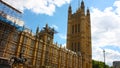 Headquarters of the two chambers of parliament in Westminster in London Royalty Free Stock Photo