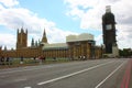 Headquarters of the two chambers of parliament in Westminster in London Royalty Free Stock Photo