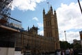 Headquarters of the two chambers of parliament in Westminster in London Royalty Free Stock Photo