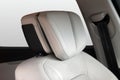 Modern car leather headrest. Interior detail. Royalty Free Stock Photo