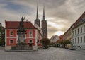 monument of jan nepomucen on the church square in wroclaw