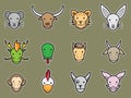 12 heads of Chinese zodiac set