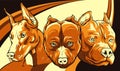 Heads of dogs pitbull dobermann bulldog vector Royalty Free Stock Photo