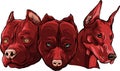 Heads of dogs pitbull dobermann bulldog vector Royalty Free Stock Photo