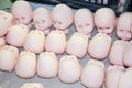 Heads of dolls without eyes Royalty Free Stock Photo