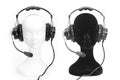 Heads dummies with headphones