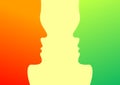 Heads facing each other Royalty Free Stock Photo