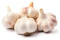 Heads of garlic isolated on white background