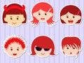 Heads of Girls/Boys with Red Hair