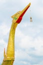 Heads of Naka or Naga or serpent in buddhist temple in Thailand