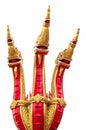Heads of Naka snake or Naga or serpent in buddhist temple in Thailand,clipping path