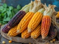 Heads of raw corn Royalty Free Stock Photo