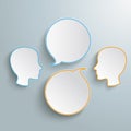 2 Heads 2 Round Speech Bubbles Royalty Free Stock Photo