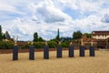 Heads sculptures installation Forte di Belvedere Florence Italy