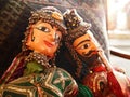 Two Indian puppets, treasures out of a thrift store Royalty Free Stock Photo