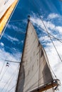 Headsail against blue skies