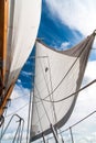 Headsail against blue sky