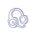 headset audio communicator isolated icon Royalty Free Stock Photo