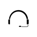 Headset black glyph icon