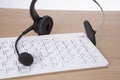 Headset and computer keyboard for online chat