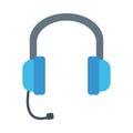Headset device audio flat style icon