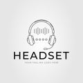 headset or earphone or listening device logo vector illustration design