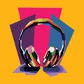 Headset Gaming vector pop art