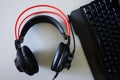 Headset-headphones for games and communication, Details, close-up