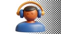 Headset icon, support symbol for customer service, call centers, and assistance themes png transparent image Generative AI