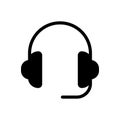 Headset vector glyph flat icon Royalty Free Stock Photo