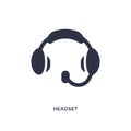 headset icon on white background. Simple element illustration from customer service concept Royalty Free Stock Photo