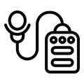 Headset lapel microphone icon outline vector. Lavalier collar mic