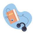 Headset for listening audiobooks electronic books in e-library