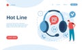 Headset with microphone and speech bubble symbolizing online support and a customer service operator providing