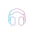 Headset outline line style Icon vector illustration. Headphones sign symbol