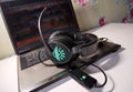 Headset for a personal computer. Headset - headphones for use with a computer