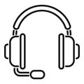 Headset support icon outline vector. Office service