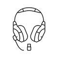 headset wireless video game line icon vector illustration