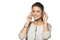 Headset woman call center operator Royalty Free Stock Photo