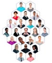 Headshot collection of multiracial group of people Royalty Free Stock Photo