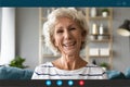 Headshot of happy senior woman talk on video call Royalty Free Stock Photo