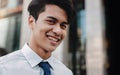 Headshot of Happy Urban Businessman in the City. Young Friendly Man Royalty Free Stock Photo