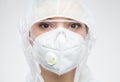 Headshot portrait of caucasian female UK lab tech scientist woman Royalty Free Stock Photo