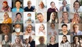 Headshot portraits of diverse smiling people