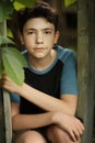 Headshot of teenage smiling boy Royalty Free Stock Photo