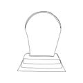 Headstone on cemetary one line art. Continuous line drawing of grave, death, memorial day, halloween. Hand drawn vector