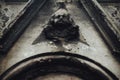 Headstone with Face of Old Creepy Cherub Angel