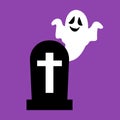Headstone and ghost Royalty Free Stock Photo