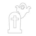 Headstone and ghost Royalty Free Stock Photo